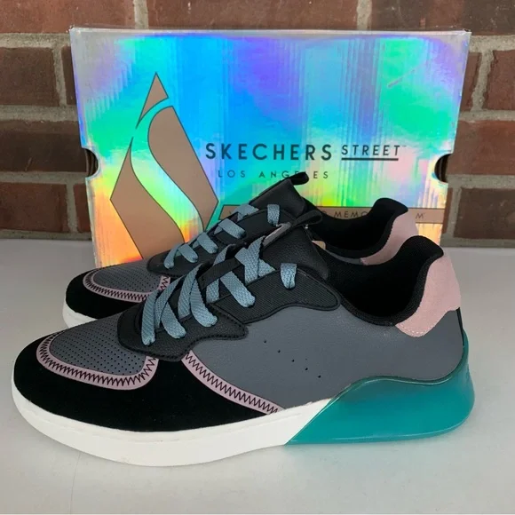 Skechers Womens Double Gloss- Blocked Up Athletic Training Shoes Sneakers US 9 M - Picture 6 of 10